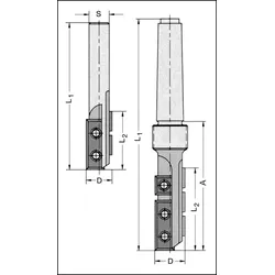 JSO Schaftwerkzeug Z2 HW-WP 16x34, S=14x40mm - 22010-5-16030-R