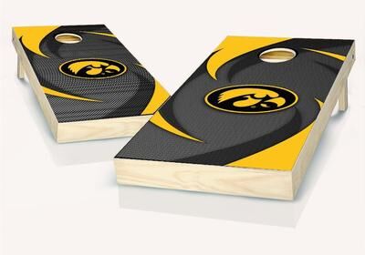Skip's Garage Iowa Hawkeyes Swoosh Outdoor Cornhole Board Set