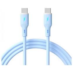 Akyga USB-Kabel USB 2.0 USB-C® Stecker, USB-C® Stecker 1 m Blau Flexibel AK-USB-68