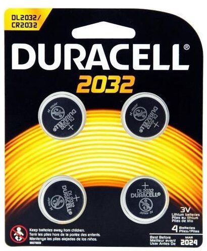 Duracell 2032 Lithium-Knapbatterier, 4 Stk