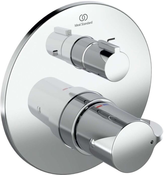 Ideal Standard 2 Fertigmontageset A6869AA für Unterputz-Wannen-Thermostat, mit thermischer Desinfektion, chrom