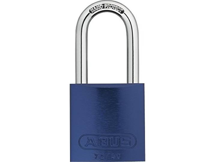 ABUS Hangslot 72/40HB40 Titalium - Hoge beugel, veiligheidsniveau 6, blauw
