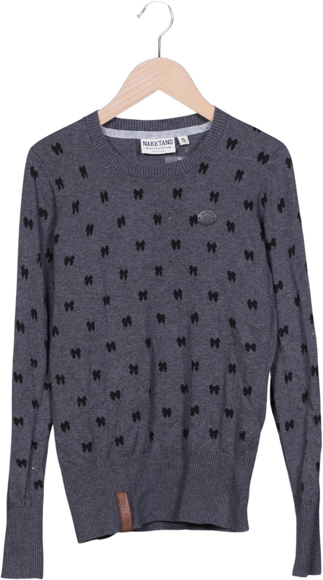 Naketano Damen Pullover, Grau, Gr. S, Baumwolle - Second Hand