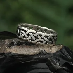 Drachensilber Ring keltischer Silberring Schmuck Silberner Bandring 925 Silber 52 - Silber