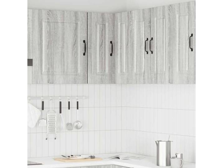 KTHLBRH Kalmar Eck-Schrank, Sonoma-Grau, 57 x 57 x 60 cm Stabile Spanplatte, Wandmontage, praktische Tür, max. Belastung 60 kg