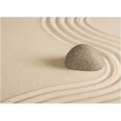 CoverYourDesk, Unterlage, Schreibtischunterlage Zen Garten mit Stein im Sand