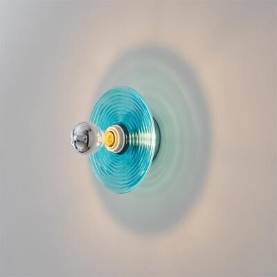 Friendly Fresh Finds LED Wall Lamp Water Ripple Glass Modern Wall Sconce For Bedroom Decor blue