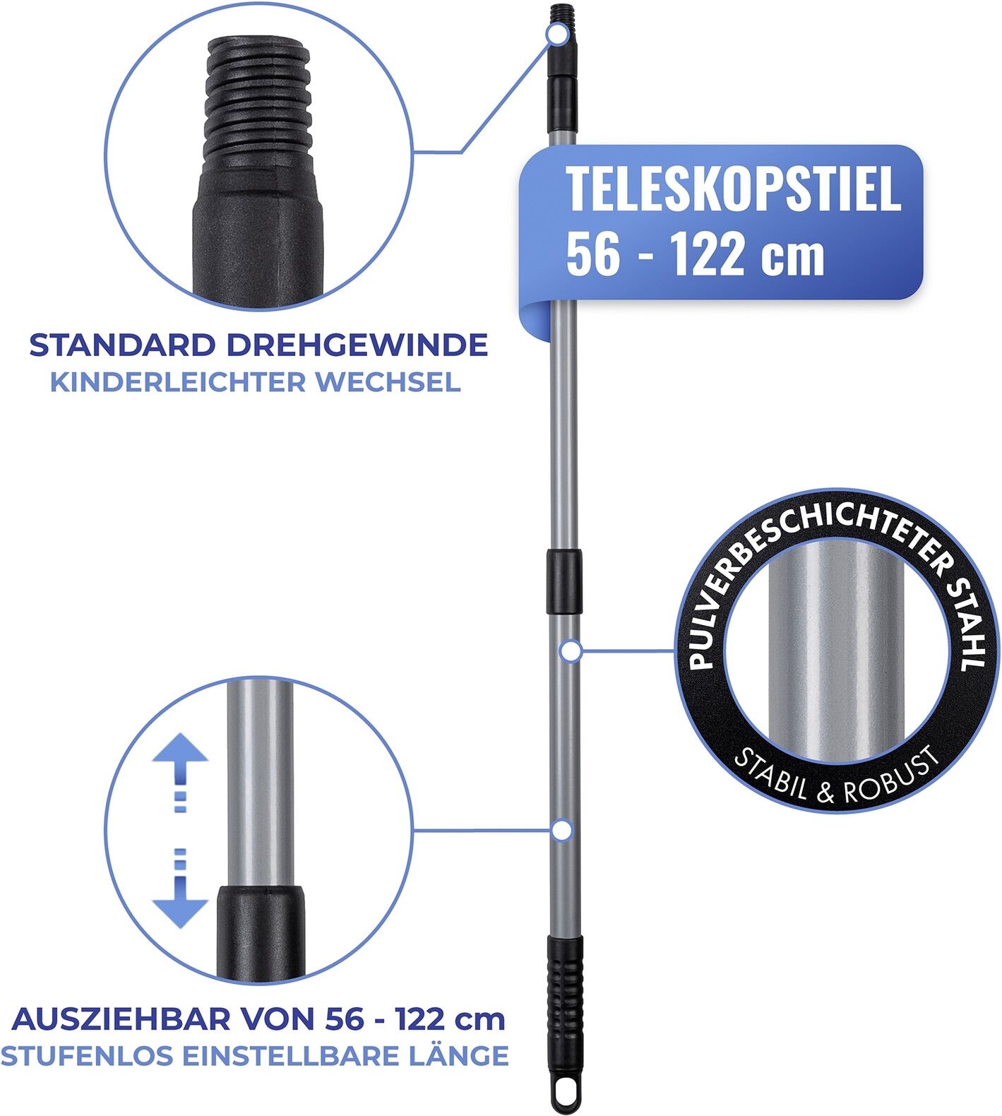 Gartensäge MAXIMEX "Maximex 2in1", silber (schwarz), B:3,5cm H:5cm L:142cm, Kunststoff, Stahl, Handsägen, Astsäge und Teleskopstiel, bis zu 342 cm Arbeitshöhe