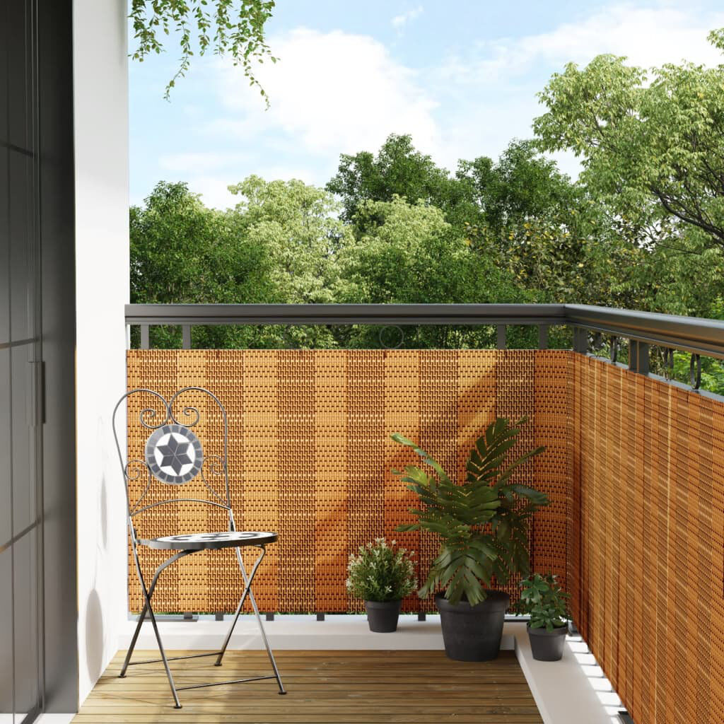 Dakota Fields Catrenia Polyethylene Balcony Privacy Screen Light brown 400cm W x 80cm D