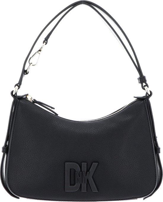 Dkny Milan Schultertasche, Leder, Schwarz, Wasserabweisend, mit Reißverschluss