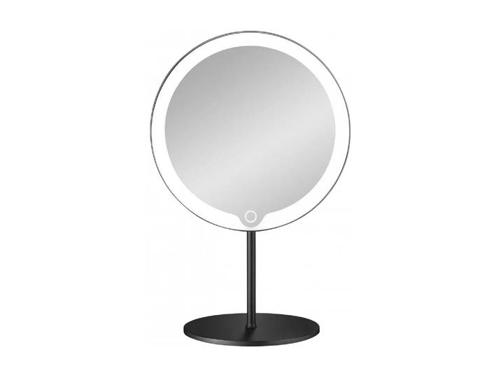 Kosmetikspiegel BLOMUS LED MODO , schwarz, H:20cm Ø:34cm, Edelstahl, Kunststoff, Spiegel, Kosmetikspiegel