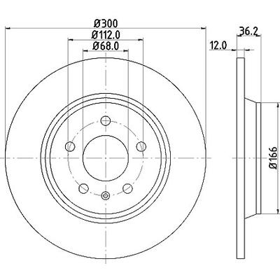 Hella Bremsscheibe PRO Hinterachse Voll [Hersteller-Nr. 8DD355113-931] für Audi