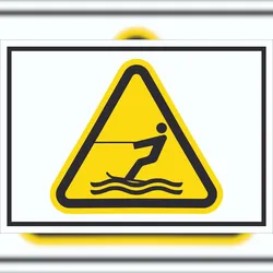 HB-Druck Schild Warnung Wasserski-Bereich Symbol A5 (148x210mm)