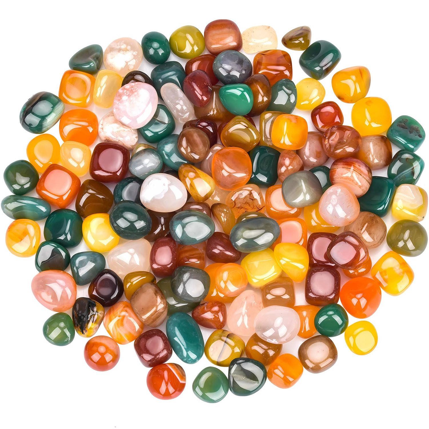 Mix edelstenenset met natuurlijke kleurrijke trommelstenen voor decoratie en schattenjacht, 10-15 cm
