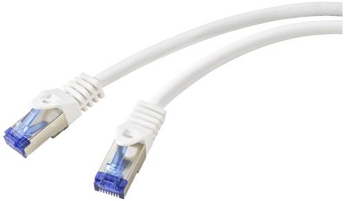 Renkforce RF-6830450 RJ45 Patchkabel CAT 6a S/FTP 0.50m Weiß