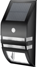 Uplift Curations Solar Power Outdoor LED Wall Lamp PIR Motion Sensor Waterproof IP65 Solar Security Garden Fence Light black cold White 6000k