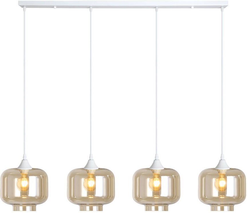 Ebern Designs Khue 4 - Light Kitchen Island Pendant White/Amber