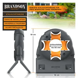 Brandson, Gartenschlauch Aufbewahrung, 4x Schlauchführung Wand / Eckmontage, Gartenschlauchführung Rollenführung