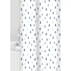 GRUND Duschvorhang Drops weiß/blau 180x200 cm