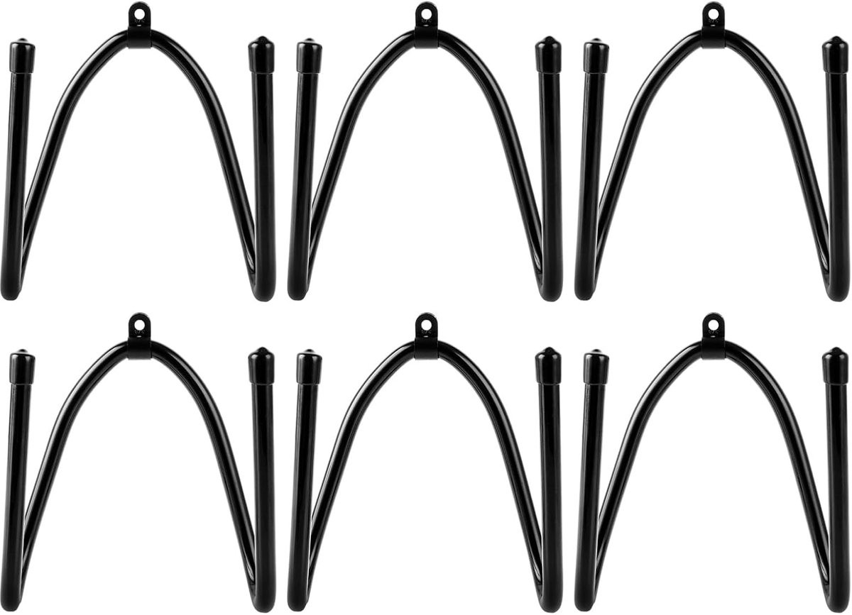 Set van 6 zwarte verstelbare skateboard ophangers voor ruimtebesparing