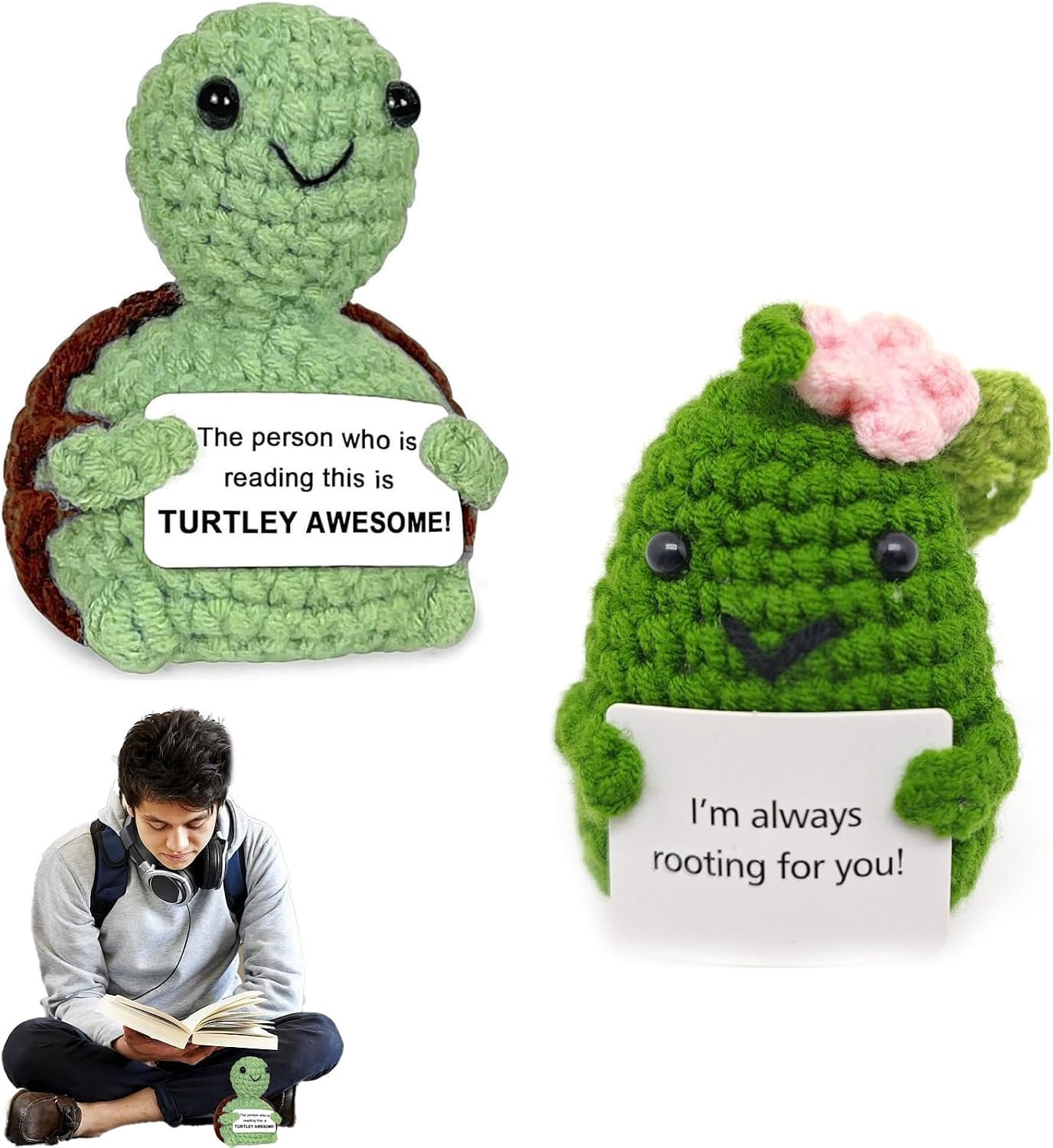 Handgemaakte gehaakte schildpad van ServiceTopper - Uniek decoratief interieurobject