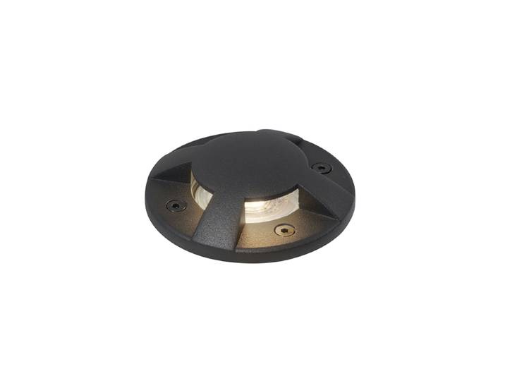 Spot de sol moderne noir GU10 50mm Effet 4 lumières IP65 - Cellar