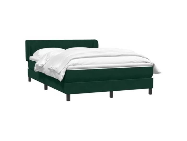 SKTQYQO Doppelbett Samt Dunkelgrün 160 x 220 cm Taschenfederkernmatratze, verstellbares Kopfteil und Lattenrost, inklusive Matratzenbezug
