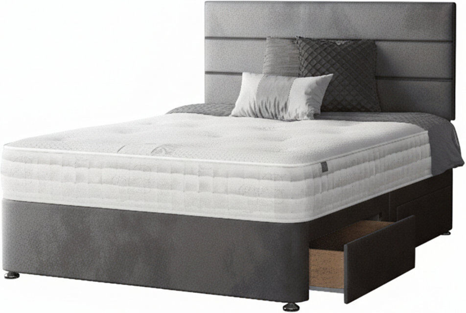 17 Stories Hayder Upholstered Bed Gray Double (4'6)