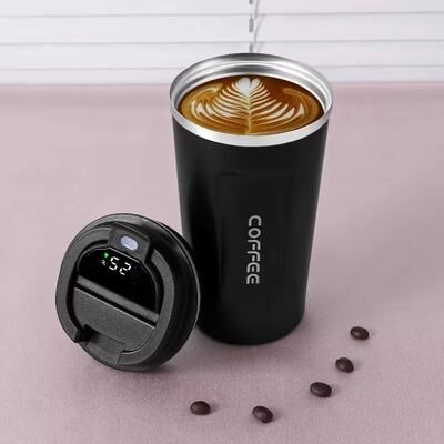 Inspired Finds 15.22fl Oz Smart Display Thermos Bottle Stainless Steel Vacuum Thermal Mug new510ml black