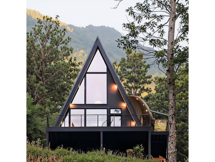 Conteneur triangulaire luxueux pour maison, cadre en acier, conteneur d'hébergement de bureau Mobile, conteneur de vie, appartement de maison pour les États-Unis