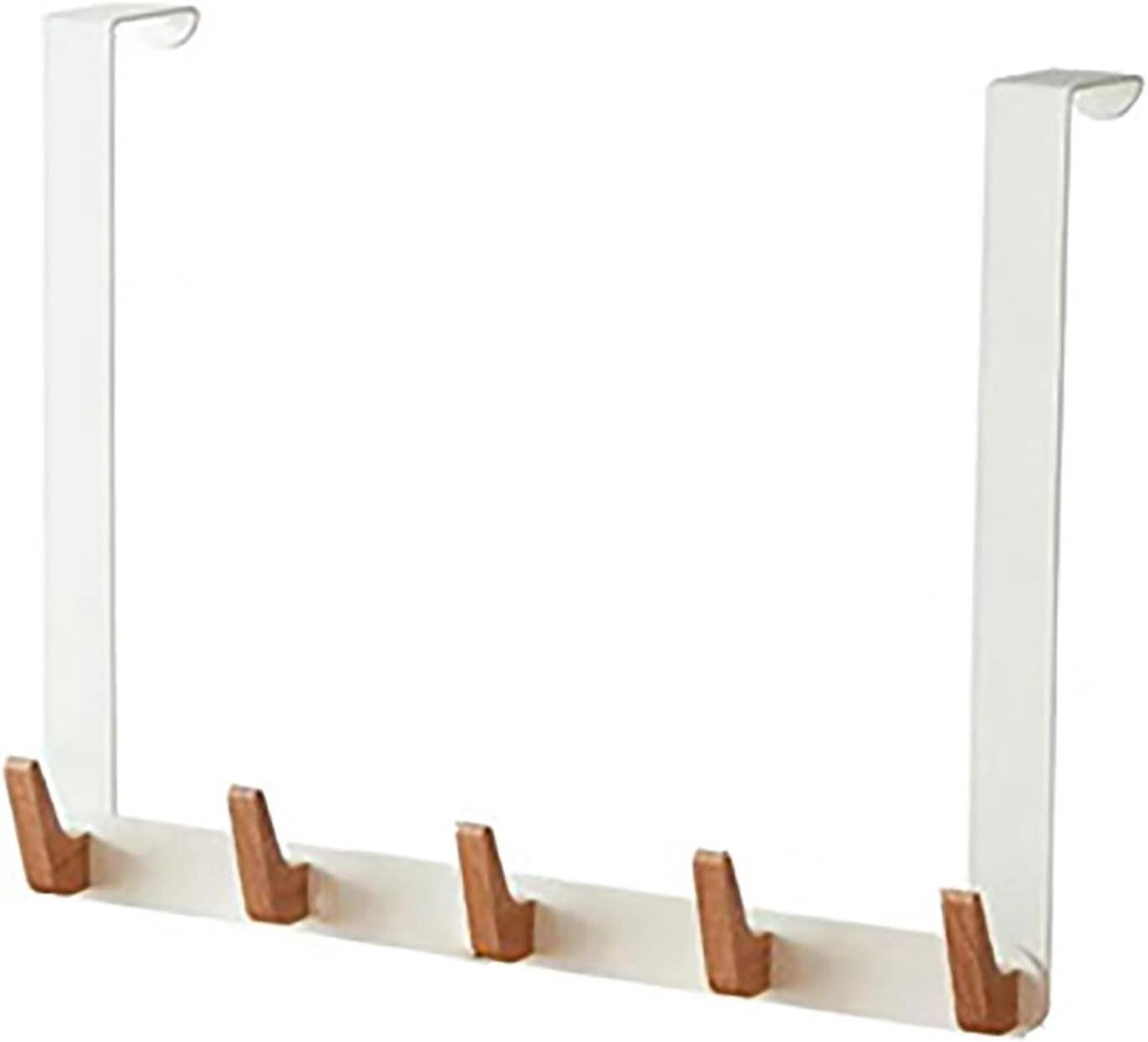 Wit Deurhanger Kapstok met 5 Kledinghaken voor Ruimtebesparing