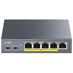 Cudy GS1005P network switch Gigabit Ethernet (10/100/1000) Power over Ethernet (PoE) Grey (5 Ports), Netzwerk Switch, Grau