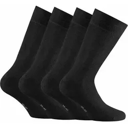 ROHNER Rohner Basic Unisex Socken, 4er Pack - Bambus, Kurzsocken, Größe 35-38 in Schwarz Schwarz