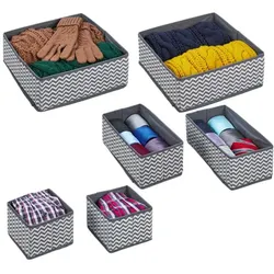 Relaxdays 6-tlg. Schubladen Organizer Set Weiß,Grau