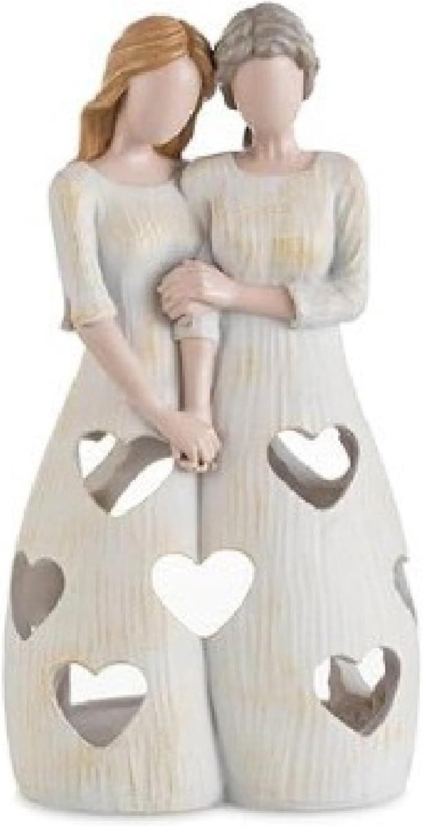 Witte houten kandelaar ornament voor tealights