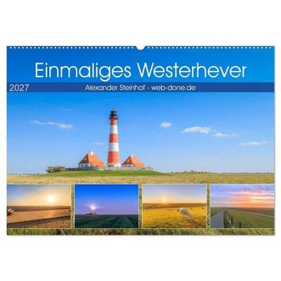 Einmaliges Westerhever (Wandkalender 2027 DIN A2 quer), CALVENDO Monatskalender
