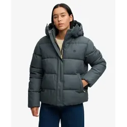 Superdry für Damen. W5012206A Premium-Kapuzenjacke Check marineblau (L), Lässig, Lyocell