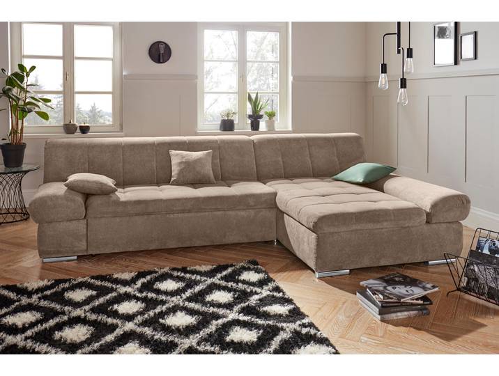 DOMO collection MONA 297x173 cm, modern & komfortabel, optional mit Komfortfunktionen whlw. mit Bettfunktion, L-Form