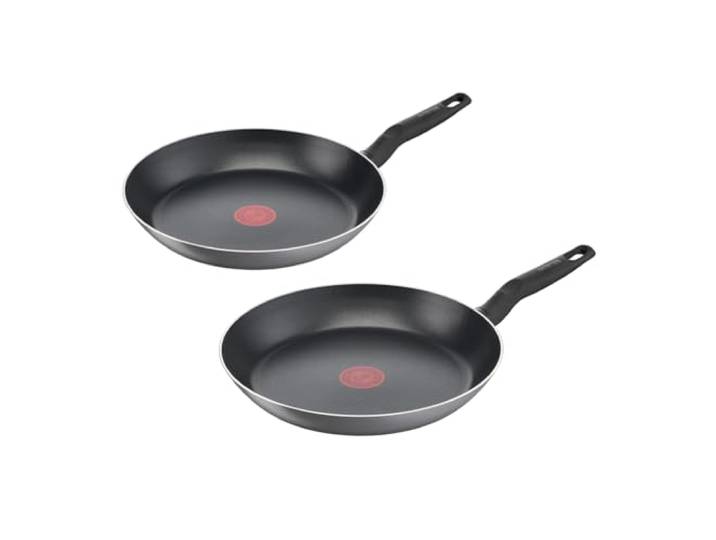 Tefal Easy Cook & Clean Pfannenset 24/28 cm, Antihaftbeschichtung, Bratpfannen, Thermo-Signal bei idealer Brattemperatur, NICHT induktionsgeeignet, einfache Reinigung, Made in France, B5559033