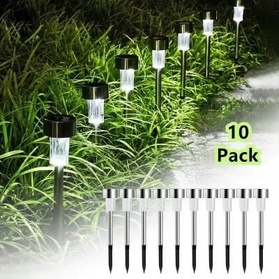 Uplift Essentials Outdoor Solar Garden Pathway Lights Set white