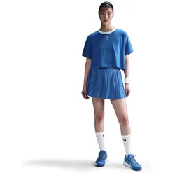 NIKE Court Ace Advantage High-Waist Falten-Tennisrock Damen 402 - star blue/star blue L