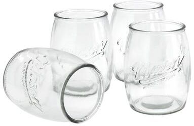 Mason Craft & More 4-piece 24oz Glass Belly Shaped Tumblers