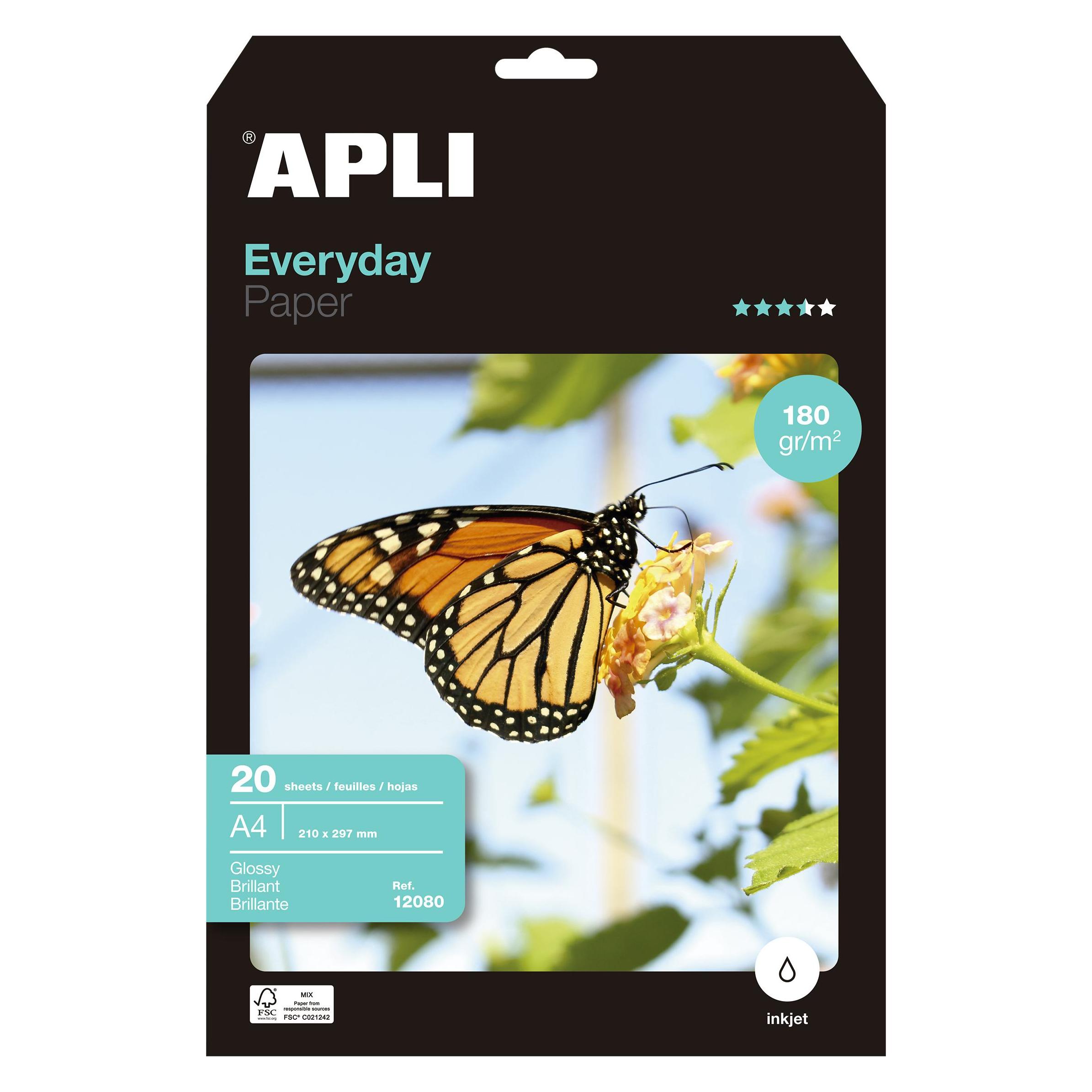 Apli Fotopapier Everyday 180gr. 20 Blatt (180 g/m², A4, 20 Stk.) (12080)
