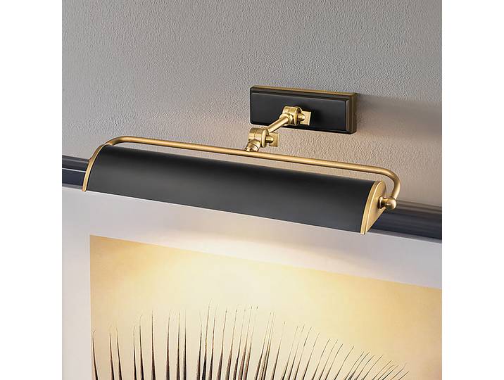 Wandleuchte Winchflied 45cm Schwarz/Schwarz Stahl, lackiert E14