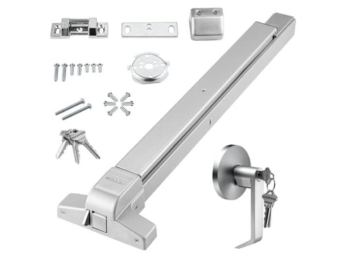 VEVOR Serrure Anti-Panique Universelle pour Porte de Sortie 71-104 cm de Largeur Dispositif Anti-Panique pour Issue de Secours Barre 1 Carré Évacuation Rapide pour Centres Commerciaux Hôpitaux Hôtels