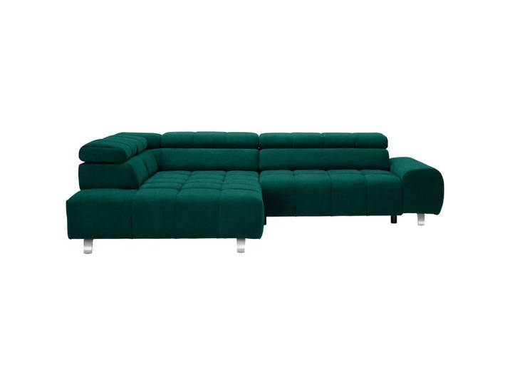Ecksofa, Grün, 295x201 cm, Textil, 4-Sitzer & Ottomane Links, Modern