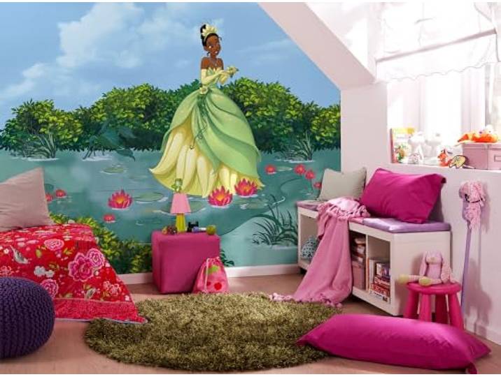 Vlies Fototapete -Tiana Lucky Pond - Größe 300 x 250 cm - Kinderzimmer, Tapete, Kindertapete