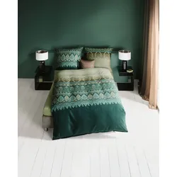kaeppel Bettwäsche Satin Opulence grün 155x220 cm + 80x80 cm