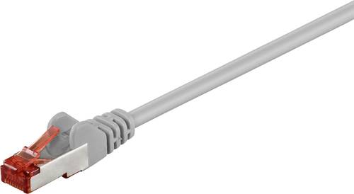 Goobay 93569 RJ45 Patchkabel CAT 6 S/FTP 1.00m Grau doppelt geschirmt