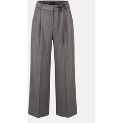 Wide-Leg Bundfaltenhose Grau 34
